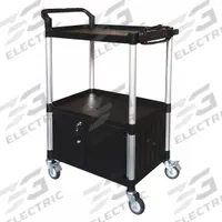 APPROVED VENDOR Media Cart with Cabinet: Black, 47 1/4 in Overall Ht, 32 5/8 in Overall Wd (MPN 45NP04)