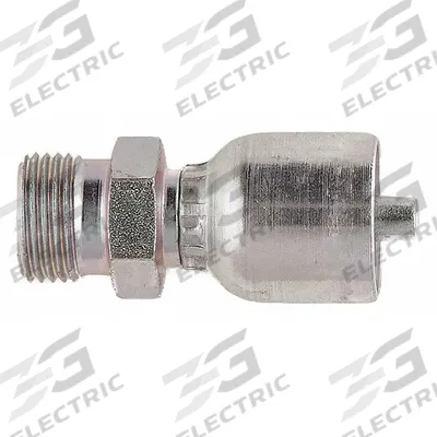 PARKER Hydraulic Crimp Fitting: Steel x Steel, Straight, -4 For Hose Dash Size - Parker Crimp Hydraulic Hose Fittings with Metric Connection