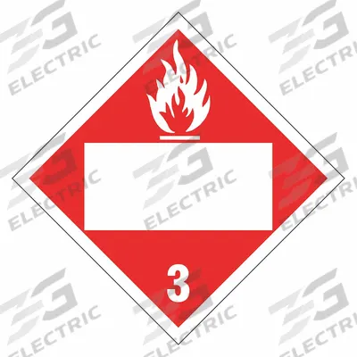 STRANCO Container Placard: Flame, 10 3/4 in x 10 3/4 in, 10 3/4 in Label Ht, Placard - Class 3: Flammable Liquids