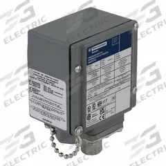 TELEMECANIQUE SENSORS Pressure Switch: 3 psi – 150 psi, 9012G Series, 1 Pressure Connection Ports (MPN 9012GAW25). Key specifications — Brand: TELEMECANIQUE SENSORS; Pressure Connection Type: 1/4-18" FNPT.