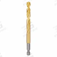 MILWAUKEE Hex Shank Drill Bit: 19/64", 135° Split Point, TiN-Coated HSS, Impact Rated (MPN 48-89-4616). Key specifications — attr1234973: Impact Rated; attr1234966: MILWAUKEE; attr1234978: 0.2969.