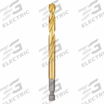 MILWAUKEE Hex Shank Drill Bit: 19/64", 135° Split Point, TiN-Coated HSS - Milwaukee Shockwave Impact Duty Drill Bits