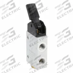 AVENTICS Manual Air Control Valve: Lever, Three-Way / Two-Position, Aluminum, Normally Closed (MPN 0820402105). Key specifications — attr1078735: Aluminum; attr1078772: Normally Closed; attr1078762: Manual Air Control Valve.