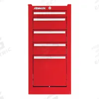KENNEDY Side Cabinet: Red, 5 Drawers, Keyed, 13 5/8 in W x 18 in D x 29 1/16 in H, K1800 (MPN 185XR). Key specifications — Brand: KENNEDY; Drawer Color: Red; Drawer Slide Type: Ball Bearing; Series: K1800; Locking System: Keyed.