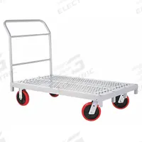 RAYMOND PRODUCTS Platform Truck: 2,400 lb, 54 in L x 30 in W x 11 3/4 in H Deck, Perforated, Ribbed (MPN 3968). Key specifications — Side Panel Type: No Side Panels; Brand: RAYMOND PRODUCTS; Color: Gray; Caster/Wheel Configuration: (4) Swivel.