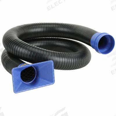 HAKKO Fume Extractor Duct Kit: 6 in Nozzle Wd, 3.9 ft Overall Lg - Hakko Benchtop Soldering Fume Extractor Hose Kits