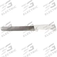 CRESTWARE Slicer Knife: Straight, 10 in Overall Lg, Steel Blade, Polypropylene Handle, White Handle (MPN KN50). Key specifications — Brand: CRESTWARE; Blade Material: Steel; Blade Type: Straight; Handle Color: White; Handle Material: Polypropylene; Knife Type: Slicer; NSF Certified: Yes.