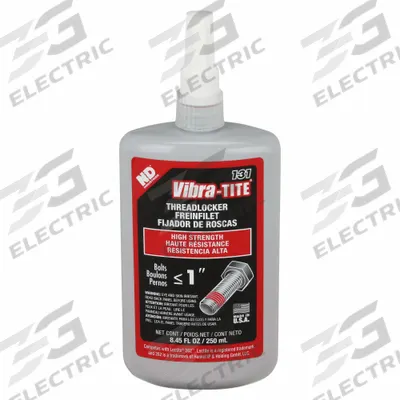 VIBRA-TITE High-Strength Threadlocker: 131, Red, High-Temp Resistant, 8.45 fl oz, Bottle - High-Strength Threadlockers (Red)