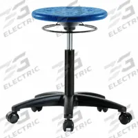 Stool: Polyurethane, Ht Range 18 in to 25 1/2 in, 13 in Seat Wd, 13 in Seat Dp, 0 Glides, 5 Casters (MPN IPMBSO-RG-NF-RC-BLU). Key specifications — Brand: APPROVED VENDOR; Foot Support: No; Base Material: Fiberglass; ESD-Safe: Not ESD Safe; Number of Casters: 5.