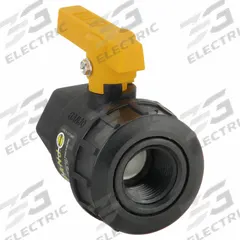 BANJO Manual Two-Way Ball Valve: 3/4 in, Polypropylene, Straight, FNPT x FNPT, Three-Piece, Lever (MPN UV075FP). Key specifications — Brand: BANJO; Handle: Lever.