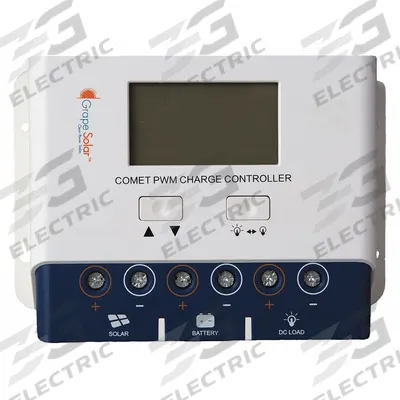 GRAPE SOLAR Solar Charge Controller: 40 A Max Current, 24 V DC Max Solar Input Volt - Solar Charge Controllers