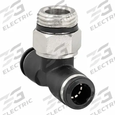 AIGNEP USA Push-Fit Tee Fitting: 14 mm OD x 3/8 in Pipe x 14 mm OD Size, Nylon - Nylon & Nickel-Plated Brass Tube Fittings