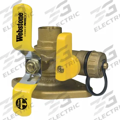 WEBSTONE Rotating Flanged Ball Valve w/Drain: 1 in, Brass, 600 psi Max. Op Pressure - Circulator Pump Installation Kits