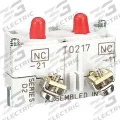 EATON Contact Block: 30 mm Panel Mounting Size, 2NC, Momentary, 10250T/E34 Series (MPN 10250T3). Key specifications — Switch Action: Momentary; Terminal Connection Type: Screw Clamp Terminals; Brand: EATON; Compatible with Series: E34.