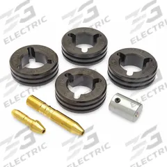 MILLER ELECTRIC Drive Roll Kit: 4-Roll, 1/16 in, V-Knurl, 1/16 in (MPN 151055). Key specifications — For Welder Series: Pipeworx 400; For Wire Feeder Series: PipePro Single; For Wire Type: Flux-Cored; Brand: MILLER ELECTRIC; Manufacturer Part Number: 151055.