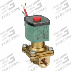 REDHAT Solenoid Valve: 2-Way, Normally Open, 1/2 in Pipe Size, 220V AC/240V AC, Watertight, NBR Seal (MPN 8210G034LF 240/60,220/50). Key specifications — attr985516: 1/2 in; attr985521: 240V AC; attr985484: REDHAT; attr985485: Watertight.