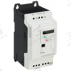EATON Variable Frequency Drive: In Phase Single, Out Phase Three, 3 hp, 10.5 A Output Current - Max (MPN DC1-12011NB-A20CE1). Key specifications — Style: Compact; Color: White; Output Phase: Three.