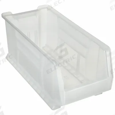 AKRO-MILS Super Size Bin: 23 7/8 in Overall Lg, 11 in x 10 in, Clear - Clearview Hopper Bins