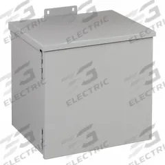 HOFFMAN Enclosure: Steel, 6 in x 6 in x 4 in, 3R, Solid Cover, Hinged, Included, Painted (MPN A6R64HCR). Key specifications — Brand: HOFFMAN; Closure Method: Padlock Hasp; Knockouts: Included.