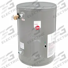 RHEEM Electric Water Heater: 120V AC, 10 gal, 2,000 W, Single Phase, 23 in Ht, 20 gph @ 40°F (MPN PROE10 1 RH POU). Key specifications — Phase: Single; Brand: RHEEM.