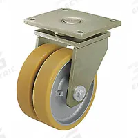APPROVED VENDOR Plate Caster: Swivel, No Brake, Polyurethane, 6 in Wheel Dia, 2 in Wheel Wd, Hole (MPN LSD-GTH 150K-35). Key specifications — Wheel Bearing Type: Ball; Wheel/Tread Color: Yellow; Brand: APPROVED VENDOR; Caster Type: Swivel.