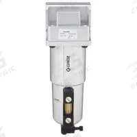 GROZ Compressed Air Filter: Particulate, 1/2 in NPT, 40 micron, 125 cfm, 290 psi Max Op Pressure (MPN F15933-MS). Key specifications — attr110055: Standard Duty; attr110008: GROZ.