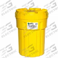 ENPAC Salvage Drum: Polyethylene, 30 gal, Screw-On Lid, Unlined/No Interior Coating, Salvage Drum (MPN 1230-YE). Key specifications — Drum Material: Polyethylene; Drum Head Type: Open Head; UN Rating Solids: UN 1H2/X100/S; UN Rating Liquids: Not Rated; Interior Lining: Unlined/No Interior Coating; Drum Message Text: Salvage Drum; Closing Ring Material: HDPE; For Holding: Drums.