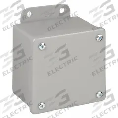 HOFFMAN Enclosure: Steel, 4 in x 4 in x 3 in, NEMA 12/13, Solid Cover, Screw On (MPN A404SC). Key specifications — Brand: HOFFMAN; Closure Method: Screws; Knockouts: Not Included.