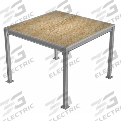 PORTA-KING Platform Mezzanine: 16 ft x 16 ft x 9 ft, Unassembled, 256 sq ft - Standard Deck
