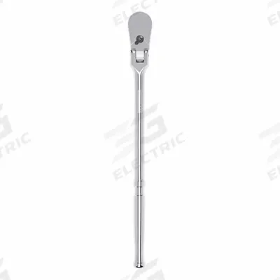 TEKTON Hand Ratchet: Pear, Reversible, 14 in Overall Lg, Polished, 4° Min Arc Swing - Flex-Head Ratchets