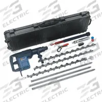AMS Flighted Auger Kit: Stainless Steel, 5/8 in Connection Size, 2 in Overall Dia, Threaded (MPN 209.13). Key specifications — Connection Type: Threaded; Brand: AMS; Product Type: Flighted Auger Kit; Material: Stainless Steel; Includes: (3) 4 ft Stainless Steel Extension, 5/8 in Thread.