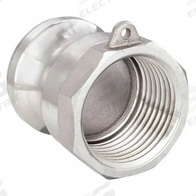 USA INDUSTRIALS Cam and Groove Adapter: 4 in Coupling Size, 4 in -8 Thread Size, 2 23/32 in Overall Lg - Type A Stainless Steel Cam & Groove Fittings