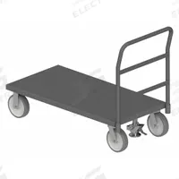 APPROVED VENDOR Platform Truck: 3,600 lb, 48 in L x 24 in W x 11 1/8 in H Deck, Solid, 12 ga Deck (MPN EPTFL24488PU95). Key specifications — Side Panel Type: No Side Panels; Brand: APPROVED VENDOR; Color: Gray; Caster/Wheel Configuration: (1) Floor Lock.