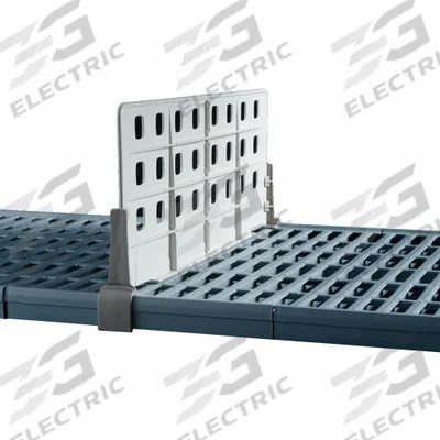 METRO Standard Duty Shelf Dividers: 9 1/2 in x 1 1/2 in, Front-To-Back, 1 Dividers/Ledges - Vertical Dividers for Plastic Shelving