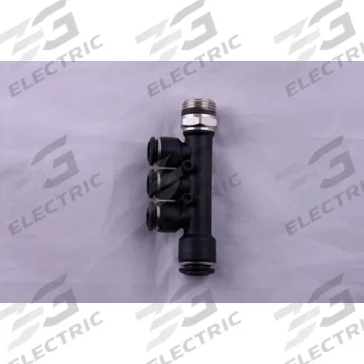 AIGNEP USA Push-Fit Tee Fitting: 8 mm OD x 6 mm OD x 6 mm OD x 6 mm OD Size, Nylon - Nylon & Nickel-Plated Brass Tube Fittings