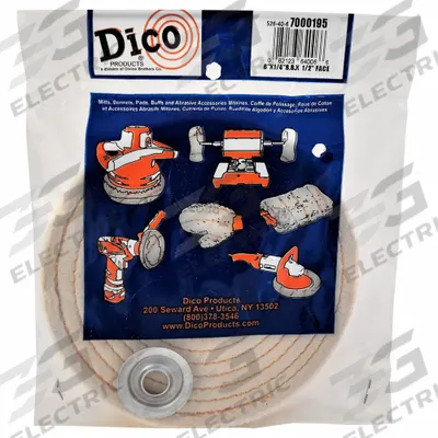 DICO: Cotton, Spiral Sewn, 6 in Dia - Intermediate Buffing & Polishing Wheels for Flat Surfaces