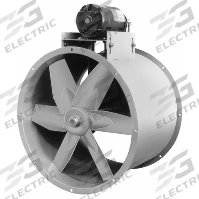 Dayton Tubeaxial Fan: Emergency Smoke, 24 in Blade, 10,310 cfm @ 0.000 in SP, 208-230/460V AC - Emergency Smoke Belt-Drive Fans with Drive