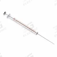 HAMILTON Syringe: 25 ul Capacity - mL, Microliter, Borosilicate Glass, PTFE, Replaceable Tip, PTFE (MPN 80400). Key specifications — Attachment Type: Cemented; Plunger Material: PTFE; Needle Point Style: 2; Needle Type: Cemented; Tip Material: PTFE; Barrel Material: Borosilicate Glass; Brand: HAMILTON; Compatible Needles: Cemented.
