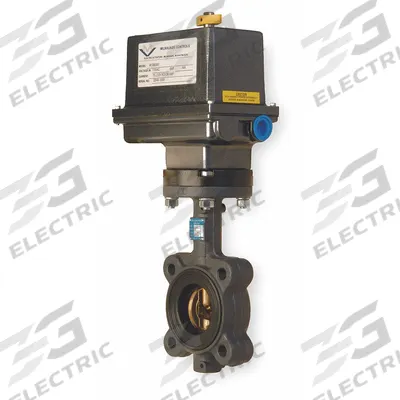 MILWAUKEE VALVE Butterfly Valve: For Gas/Oil/Water Media, Cast Iron, 115V AC, 8 in Pipe Size - Cast Iron General-Service Electric Butterfly Valves