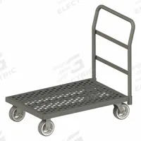 APPROVED VENDOR Platform Truck: 2,000 lb, 36 in L x 24 in W x 9 1/8 in H Deck, Perforated, Smooth (MPN EPTP24366MR95). Key specifications — Side Panel Type: No Side Panels; Brand: APPROVED VENDOR; Color: Gray; Caster/Wheel Configuration: (2) Swivel.
