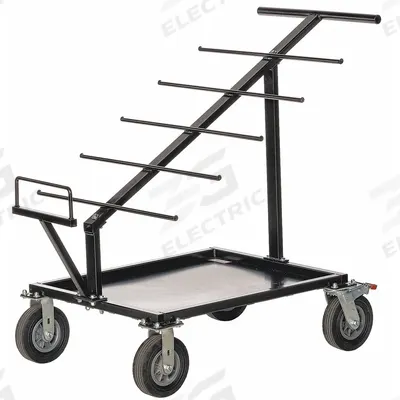 SOUTHWIRE Wire-Spool Dispensing Cart: 1,000 lb Load Capacity, Black - Open-Spindle-Style Wire-Spool Dispensing Carts