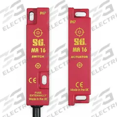 OMRON Magnetically Actuated Safety Interlock Switch: MA Series, 1NO/1NC, 19.69 ft Cable Lg (MPN 44507-1661). Key specifications — Brand: OMRON; Indicating Light: No Indicating Light Included; Series: MA; Termination Type: Pre-Cabled.