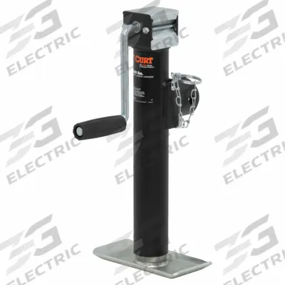 CURT Trailer Jack: Pipe-Mount Swivel Jack, 2,000 lb Static Load Capacity, Sidewind - Trailer Jacks without Wheels