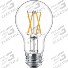 PHILIPS Compact LED Bulb: Medium Screw (E26), LED, (A) Classic, A19, 8 W Watt, 2200K/2700K, Clear (MPN 8A19/PER/927-922/CL/G/E26/WGX 1FB T20). Key specifications — attr233510: A19; attr233525: 120V AC; attr233549: Clear; attr518949: 2700K; attr239859: PHILIPS.