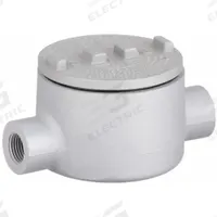Conduit Outlet Body: Iron, GR, 2 in Trade Size, C Body, 76 cu in Body Capacity (MPN GRC200). Key specifications — Series: For Standard Body; Compatible Conduit Trade Size: 2 in; Thread Gender: Female; Hub Style: Threaded; Cover Included: Yes; Body Style: C; Connection Type: Threaded; Back Type: Round.