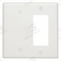 LEVITON Wall Plate: Combo, 2 Gang, White, Std Size (MPN P1426-W). Key specifications — Brand: LEVITON; Material: Metal.