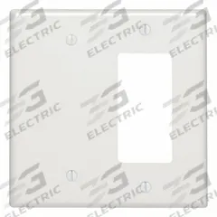 LEVITON Wall Plate: Combo, 2 Gang, White, Std Size (MPN P1426-W). Key specifications — Brand: LEVITON; Material: Metal.