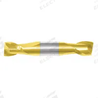 APPROVED VENDOR Square End Mill: Carbide, TiN Coated, Double End, 2 Flute, 1/4" Mill Dia, 1/2" LOC (MPN 234-001081)