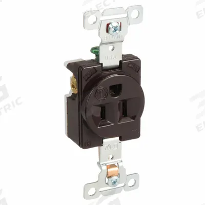 BRYANT Receptacle: Single, 5-15, Brown, 125V AC, 15 A, 2 Pole / 3 Wire (MPN 5261) - General Purpose Receptacles