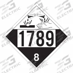LABELMASTER Corrosive Placard: 1789, 10 3/4 in x 10 3/4 in, 10 3/4 in Label Ht, Vinyl, 25 PK (MPN ZRV41789). Key specifications — Brand: LABELMASTER; Message: 1789.